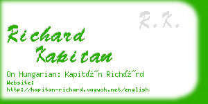 richard kapitan business card